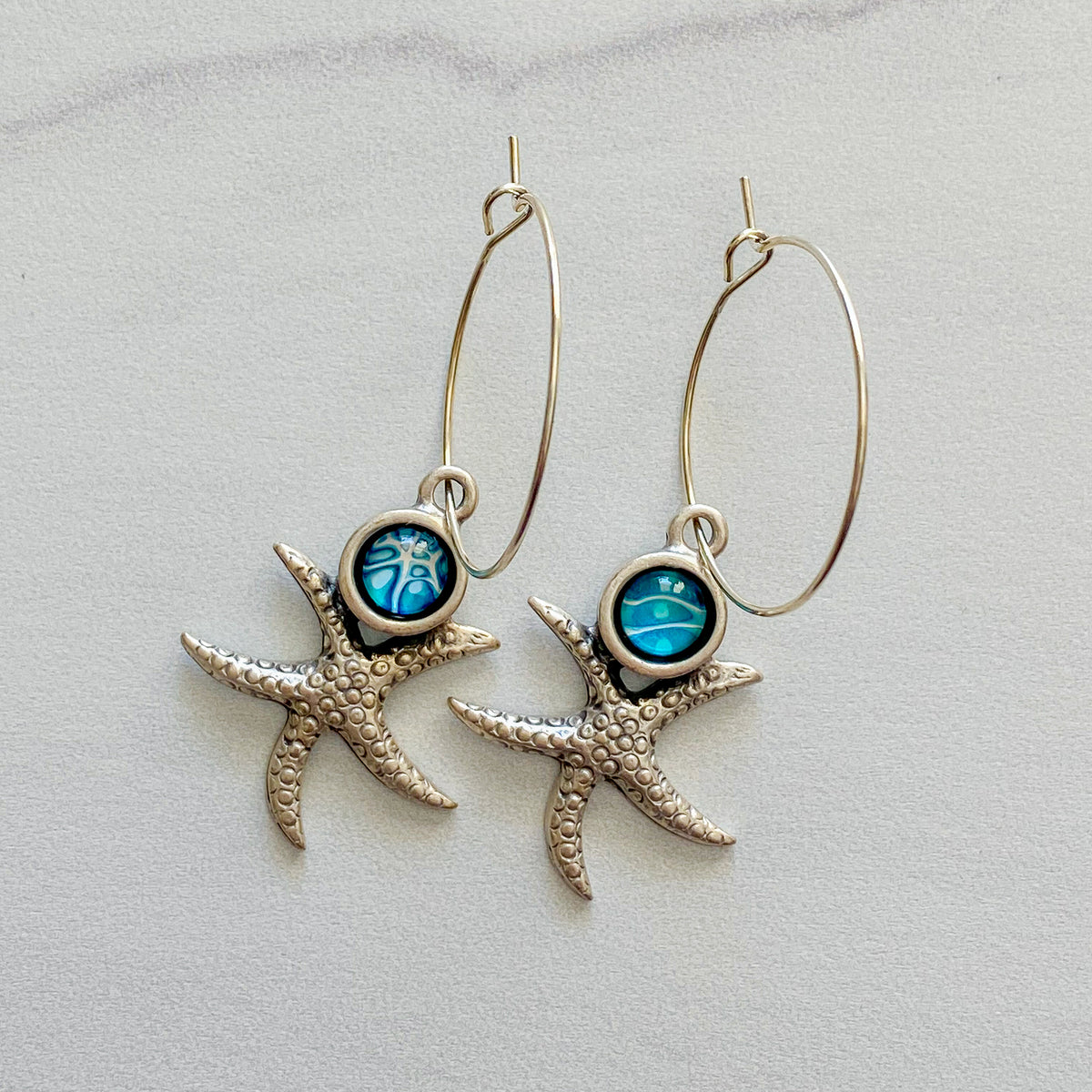 Starfish Hoop Earring Set - Blue Ocean – Klearwater Studio